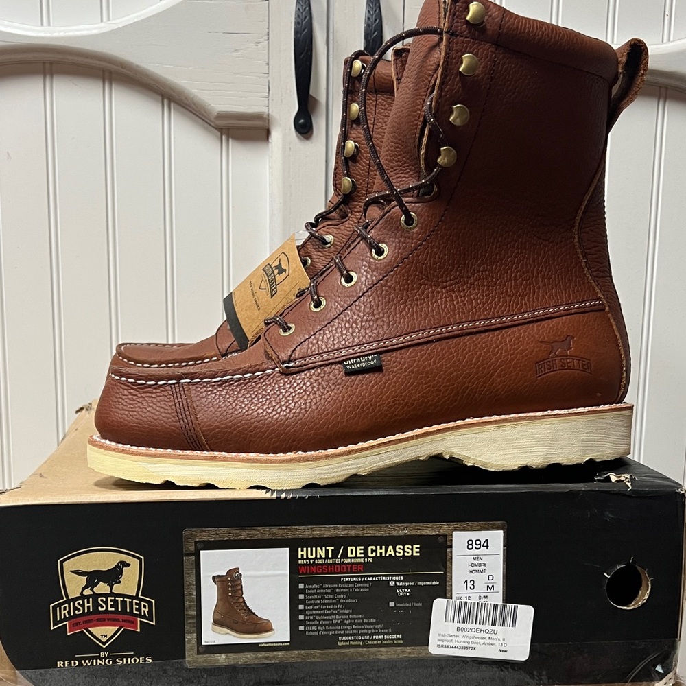 Red Wing Irish Setter 894 Wingshooter Moc Toe Boots 13D NWT New